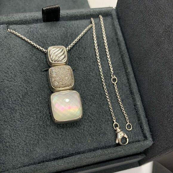 David Yurman Sterling Silver Chicklet Necklace - Picture 7 of 11